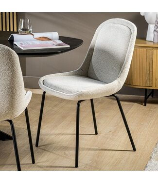 Dimehouse Set van 2 eetkamerstoelen Farah stof heaven naturel