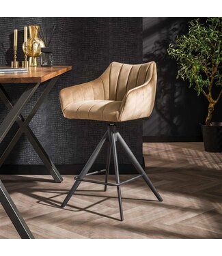 Set van 2 draaibare barstoelen Mirthe champagne