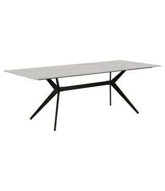 Eettafel Grace 210x100 cm marmerlook wit