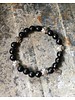 Onyx - matt black - faceted - 10 mm beads