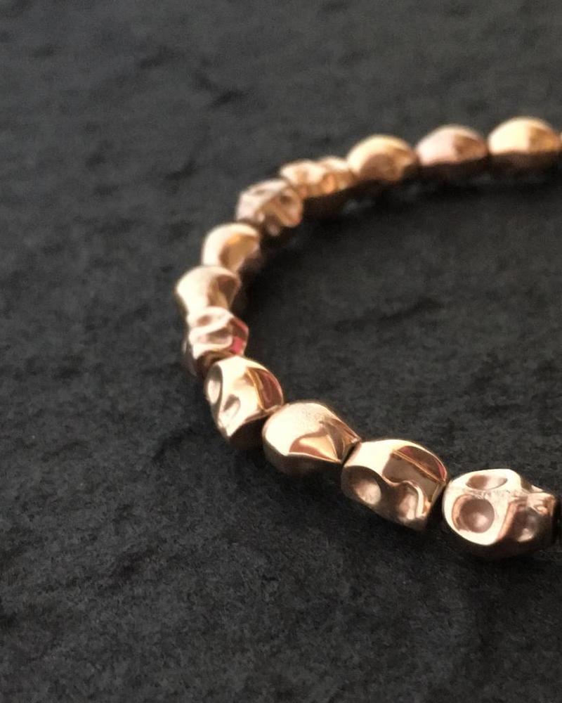 Totenkopf-Armband | rosé-vergoldet | 6x8 mm