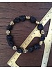 Black Skulls | 10x12 mm | goldfarbene Vintage Skulls