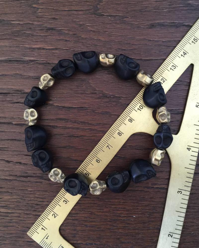 Black Skulls | 10x12 mm | goldfarbene Vintage Skulls