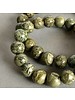 Jasper - 10 mm - green, beige coloured - crocodile embossing