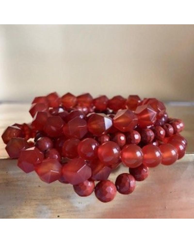 Carnelian -faceted - 8 mm - round