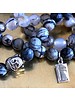 Jasper & Dragon Agate - 8 mm - facetted - round beads - Buddha's