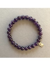 Amethyst - rund - violett - 8 mm