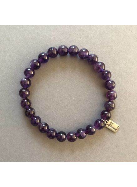 Amethyst - rund - violett - 8 mm