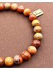 Orange jasper - 8 mm - gold coloured ball