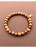 Orange jasper - 8 mm - gold coloured ball