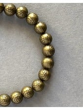 Lotus flower - bronze -  8 mm - round beads