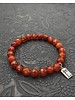 Carnelian -faceted - 8 mm - round