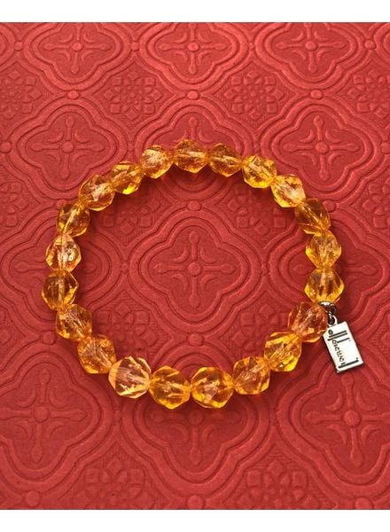 Citrine - diamond-faceted - 9.5 x 10 mm