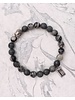 Jasper - 6 mm - faceted - grey/black/white/beige