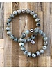 Sesame Jasper - 10 mm - Tibetan-Silver-Ball "Om mani padme hum"