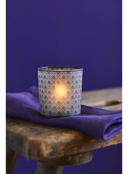 Votiv-Windlicht - gemustert - d/grün