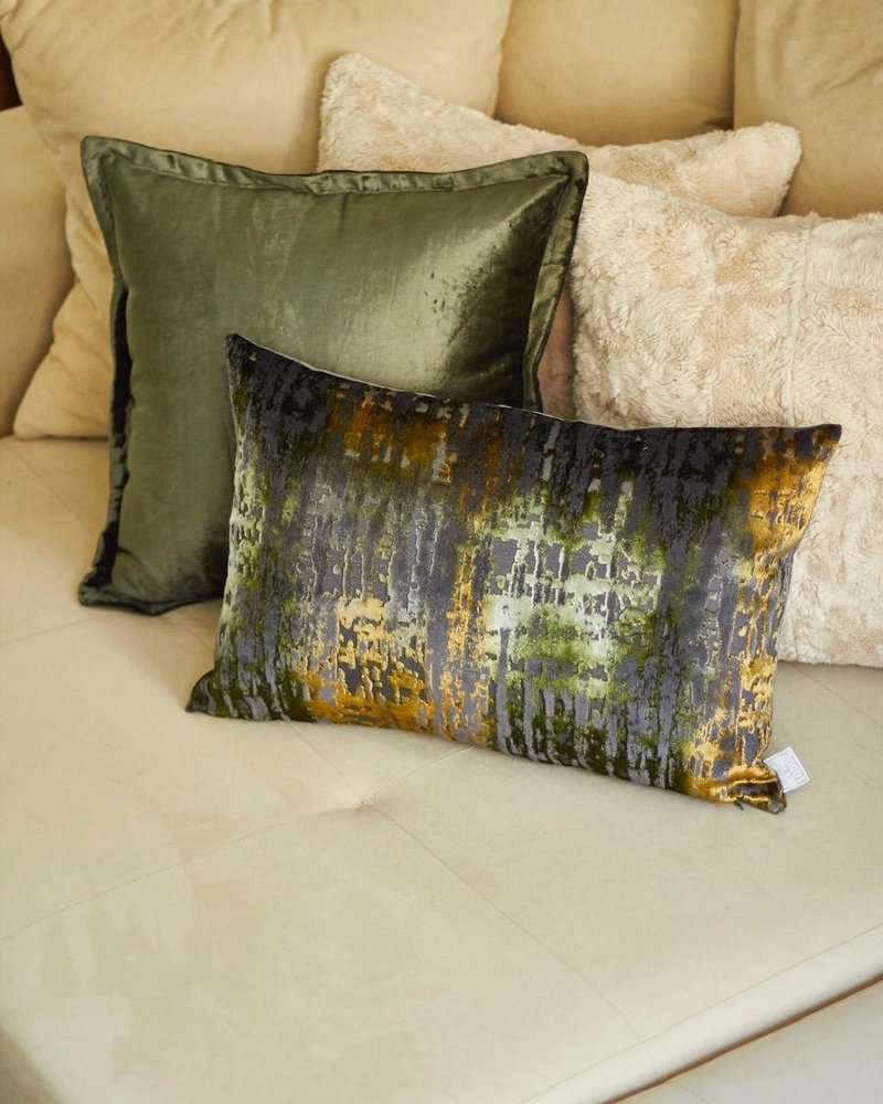 Velvet-cushion >Rainbow green< 35 x 55 cm