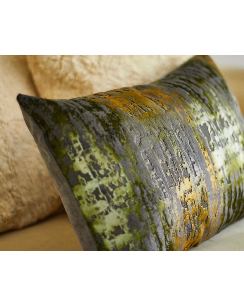 Velvet-cushion >Rainbow green< 35 x 55 cm