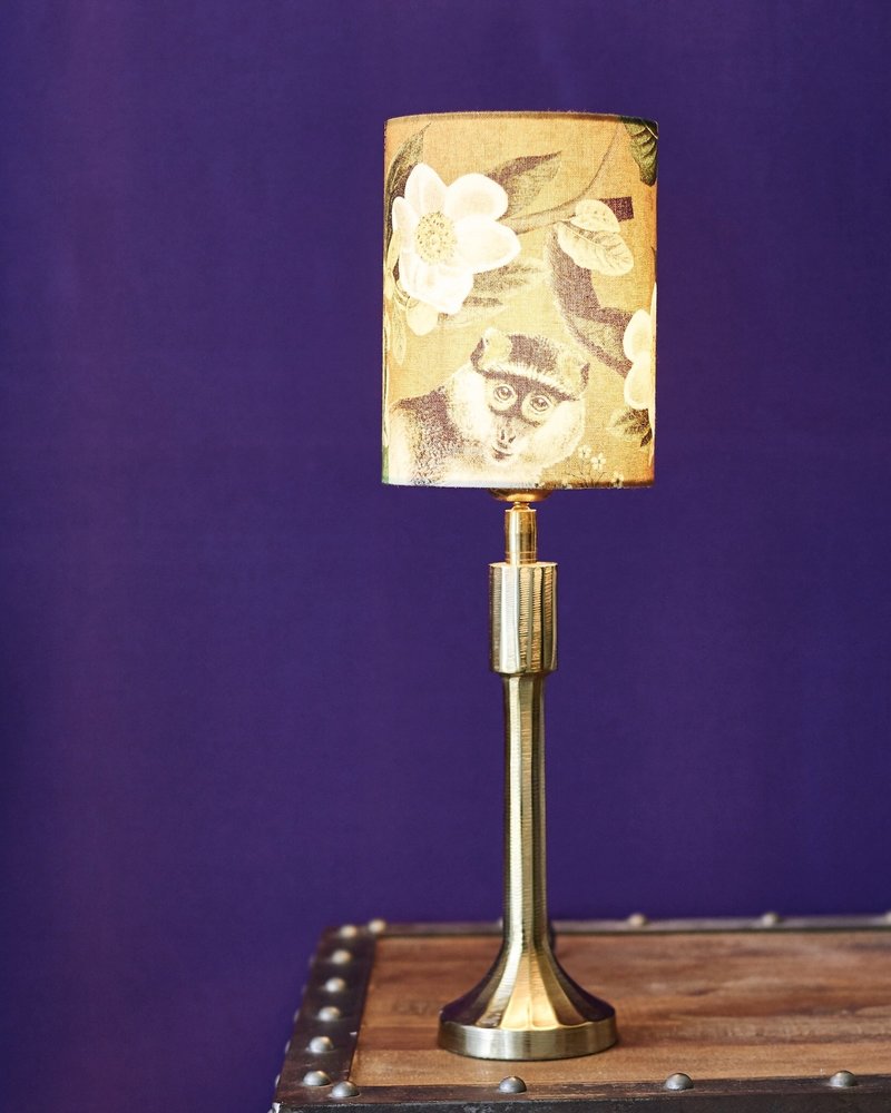Tischlampe - klein mit zylindrischem Lampenschirm >Affe<