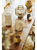 Vintage - Laterne - klein - antikes Goldfinish - mit Glaseinsatz