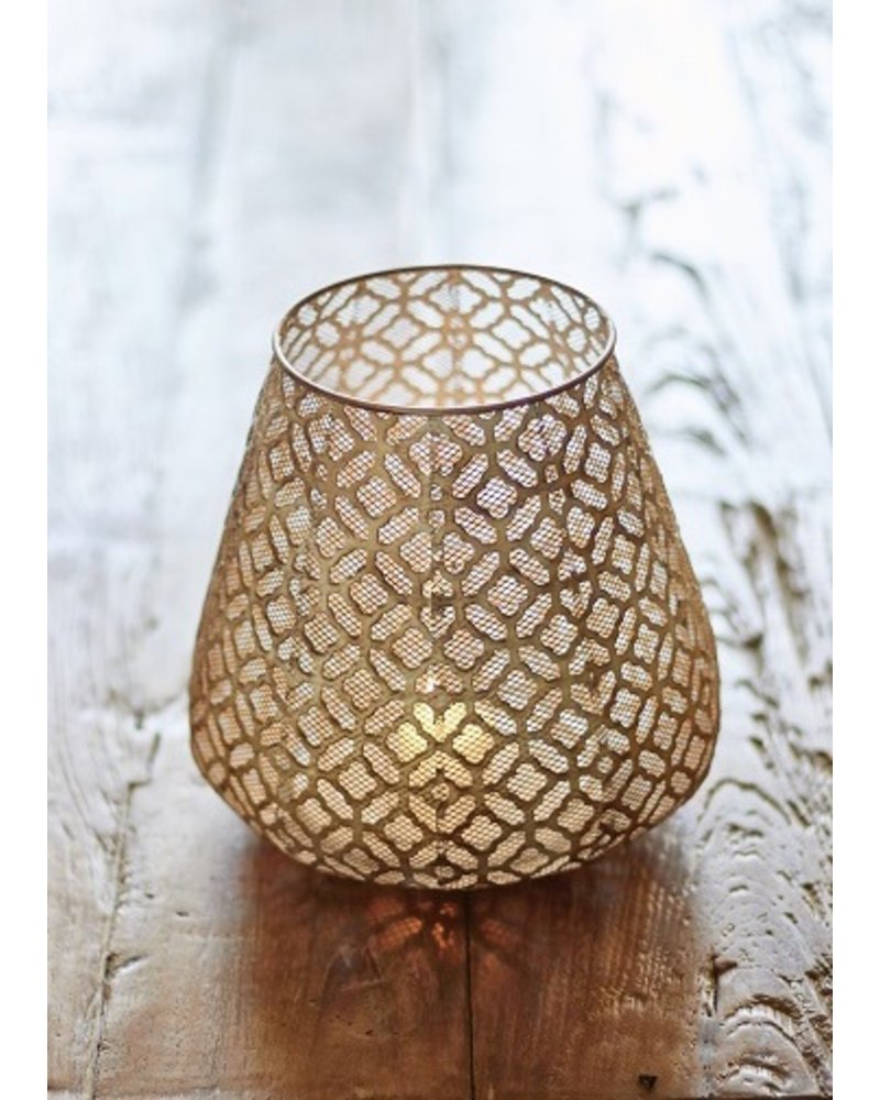 Vintage - Lantern - filigree pattern - red gold dark
