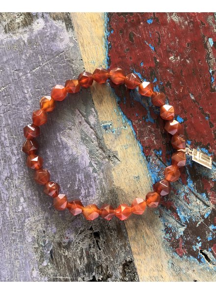 Carnelian - Octagon shape - 7.5 mm