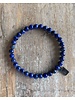 Lapis lazuli - round - 6 mm - zirconia pearl