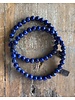 Lapis lazuli - round - 6 mm - zirconia pearl