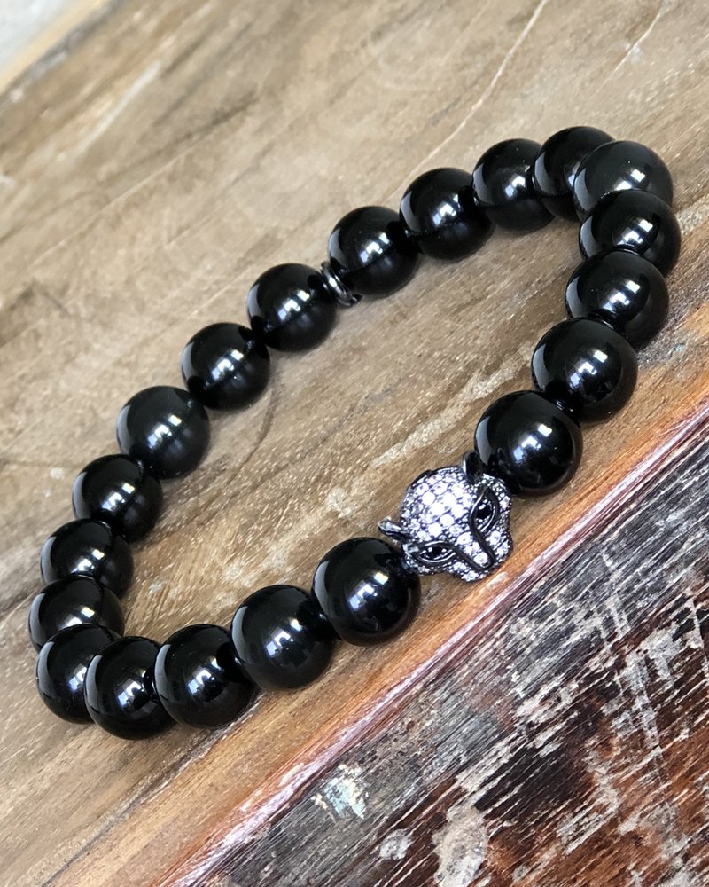 Obsidian & Leopard - 10 mm pearls - Zirconia Leopard