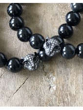 Obsidian & Leopard - 10 mm pearls - Zirconia Leopard