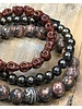 Skull-Bracelet - 10x8mm - red/brown