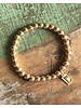 Rosé gold hematite bracelet - 6 mm