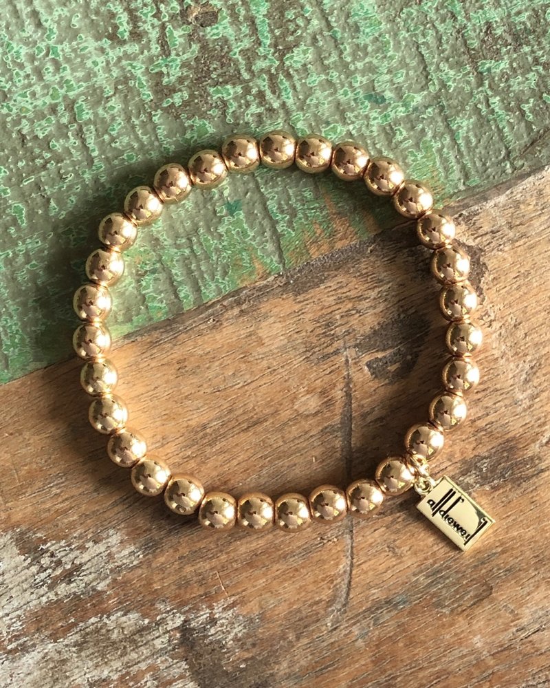 Rosé gold hematite bracelet - 6 mm