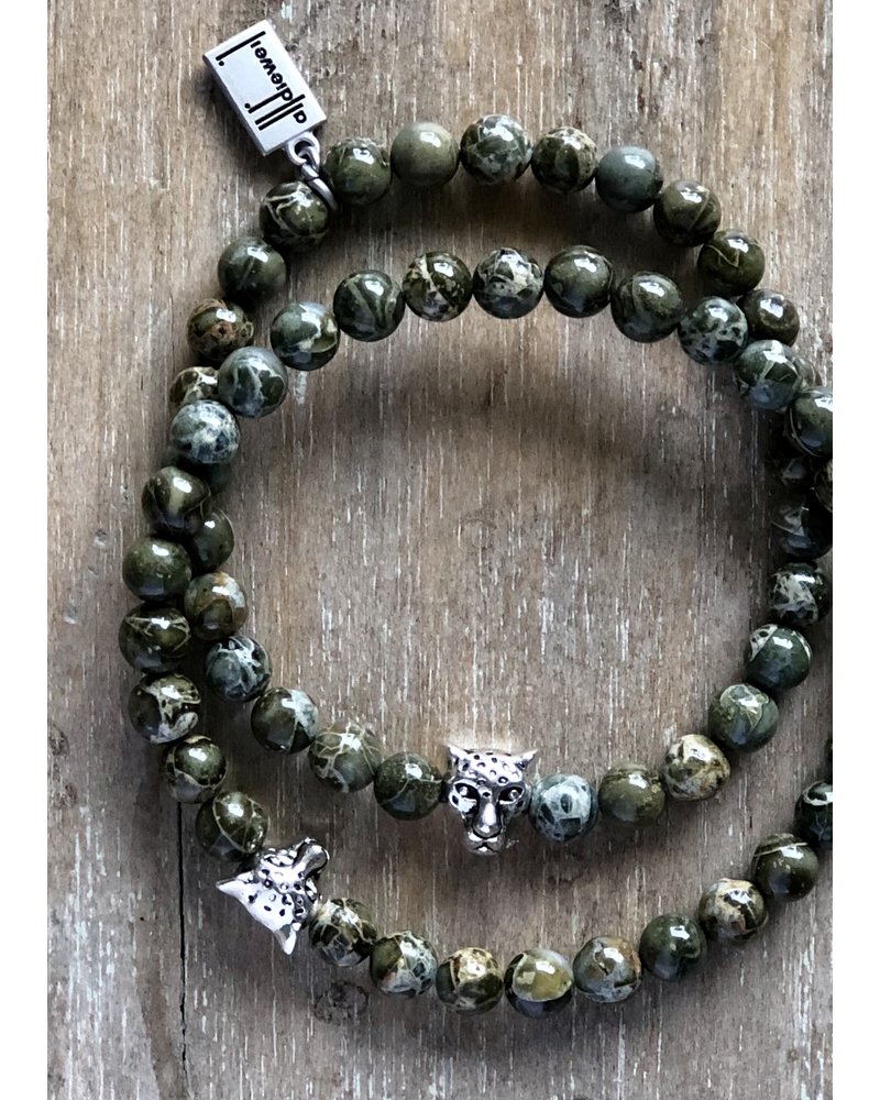 Crocodile Jasper - 6 mm - round pearl - Leopard