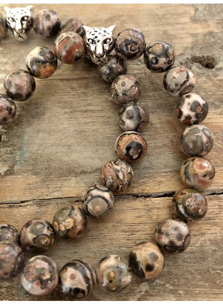 Leopard Jasper - 8 mm - Variety of beige/brown - Leopardhead