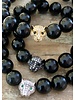 Obsidian - 10 mm - round pearl - Leopard head [chooseable]