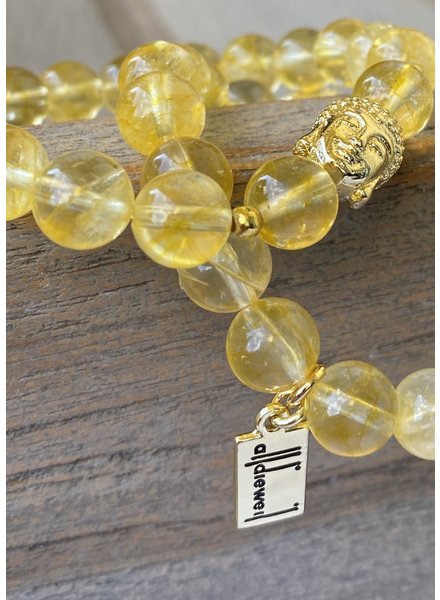 Alldieweil Citrine - 8 mm pearls - Buddha