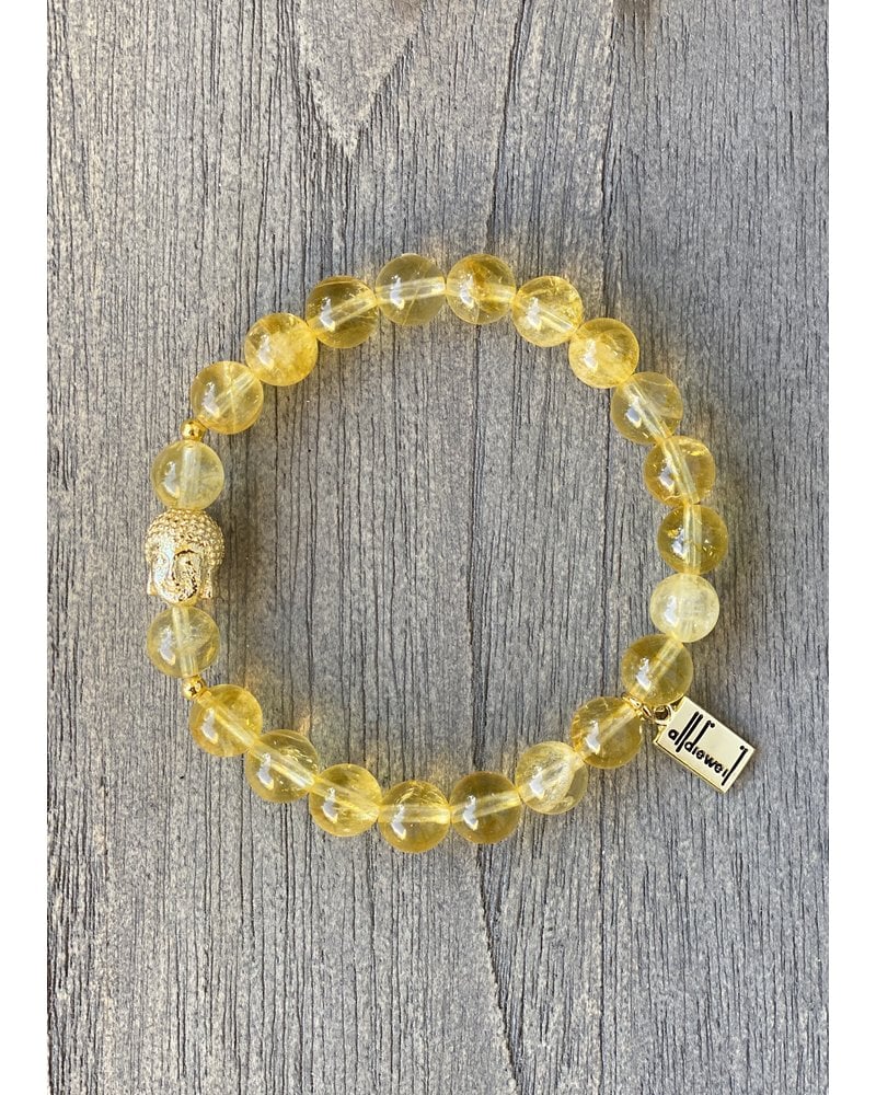Alldieweil Citrine - 8 mm pearls - Buddha