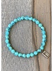 Firepolished pearls - 6 mm - faceted  -turquoise