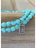 Firepolished pearls - 6 mm - faceted  -turquoise