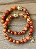 Vintage Jasper - orange - 8 mm - round - Buddha