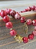 Vintage Jasper  - 8 mm  - red - round pearl