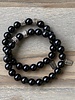 Obsidian & Sterling Silver Prayer Wheels - 10 mm beads