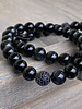 Black Obsidian - 8 mm - black Zirconia Pearl