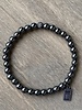 Hematite Bracelet - 6 mm - round pearls - Zirconia Pearl