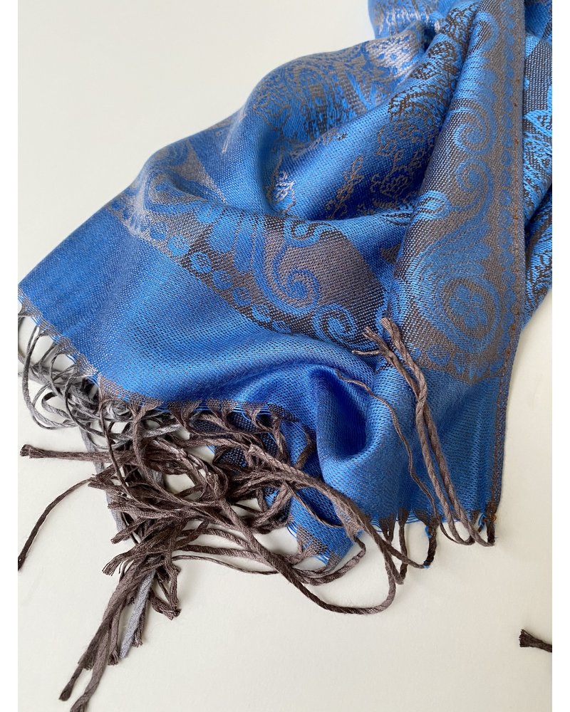 Unisex - Pashmina Scarf - Paisley pattern - blue