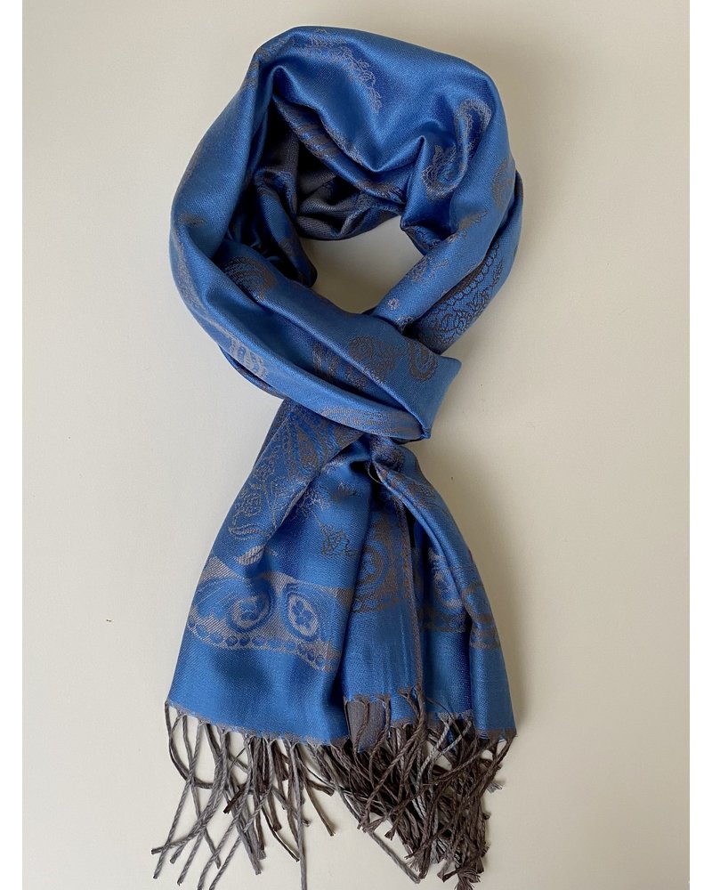 Unisex - Pashmina Scarf - Paisley pattern - blue