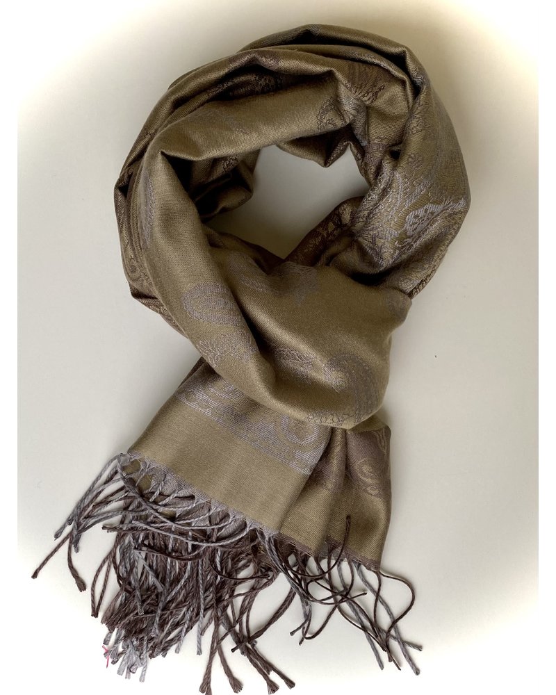 Alldieweil Unisex - Pashmina Scarf - Paisley pattern - brown/gold