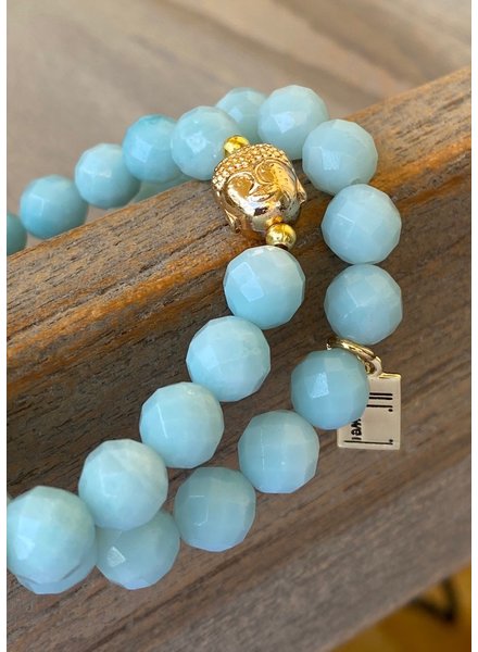Alldieweil Amazonite - 8 mm pearls - Buddha - faceted