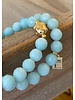 Alldieweil Amazonite- 8 mm pearls - Buddha  - faceted